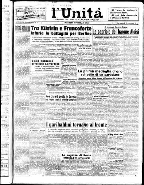 L'Unità : organo centrale del Partito comunista italiano